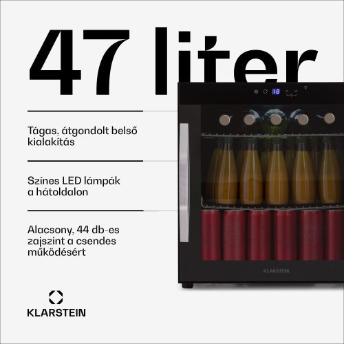 Klarstein Coachella 50 Onyx Hűtő 47 liters WiFi funkció Háttérvilágítás - Image 2