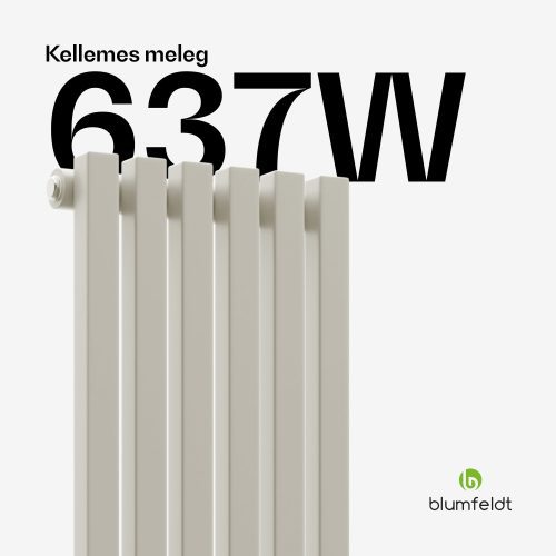 Blumfeldt Delgado radiátor | modern dizájn | 25 x 120 cm | 637 W | középső csatlakozás - Image 2