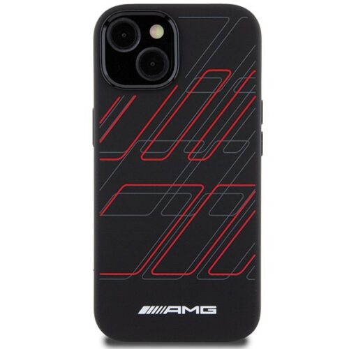 AMG AMHMP15M23SSPK iPhone 15 Plus 6.7" fekete keménytok szilikon nagyméretű rombuszmintával MagSafe - Image 2