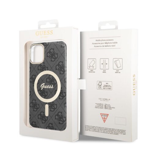 Apple iPhone 11 GUESS GUHMN61H4STK MagSafe Hátlap - Fekete tok - Image 2