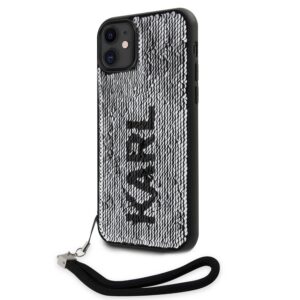 Apple iPhone 11 KARL LAGERFELD KLHCN61PSQRKS Reversible Hátlap - Fekete/Ezüst tok
