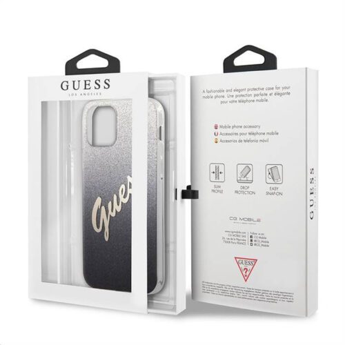 Apple iPhone 12 Mini GUESS GUHCP12SPCUGLSBK Hátlap - Fekete - Image 2