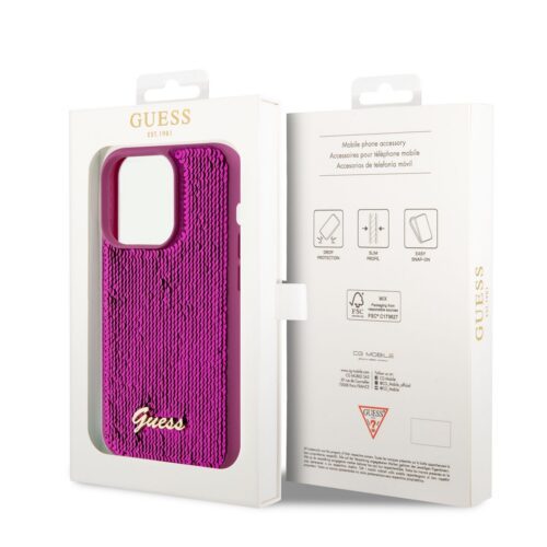Apple iPhone 12/12 Pro GUESS GUHCP12MPSFDGSF Hátlap - Magenta - Image 2