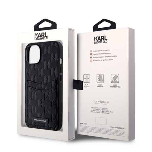 Apple iPhone 13 Pro KARL LAGERFELD KLHCP13LSAKLHPPK Hátlap - Fekete tok - Image 2