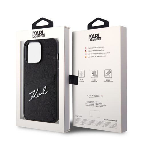 Apple iPhone 13 Pro KARL LAGERFELD KLHCP13LSAPKSK Hátlap - Fekete tok - Image 2
