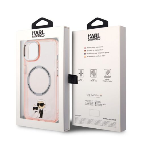 Apple iPhone 14 KARL LAGERFELD KLHMP14SHNKCIP MagSafe TPU Hátlap - Rózsaszín - Image 2