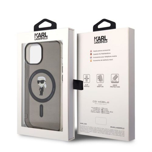 Apple iPhone 15 KARL LAGERFELD KLHMP15SHFCKNOK Magsafe IML Hátlap - Fekete - Image 2