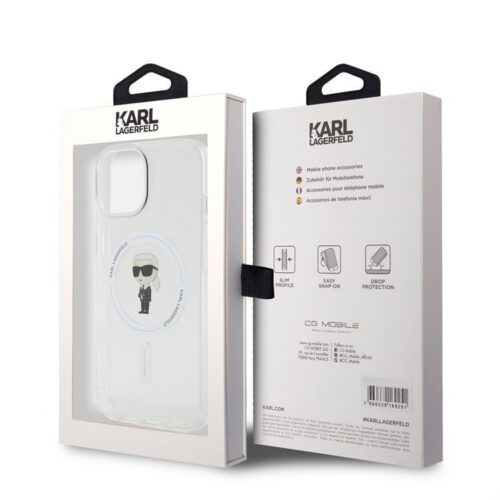 Apple iPhone 15 KARL LAGERFELD KLHMP15SHFCKNOT Magsafe TPU Hátlap - Átlátszó - Image 2