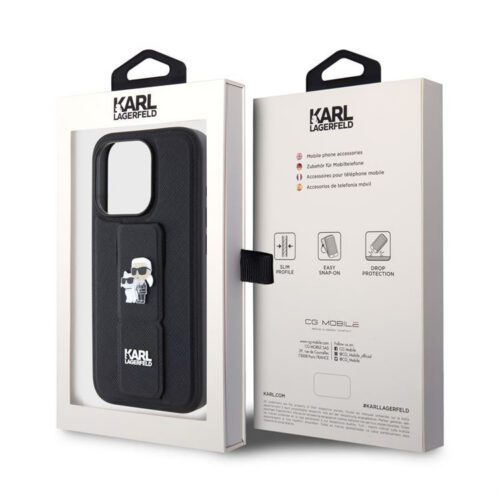 Apple iPhone 15 Pro KARL LAGERFELD KLHCP15LGSAKCPK Hátlap - Fekete - Image 2