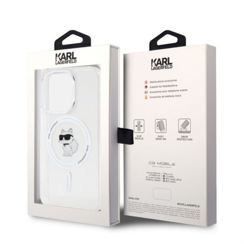 Apple iPhone 15 Pro Max KARL LAGERFELD KLHMP15XHFCCNOT Magsafe TPU Hátlap - Átlátszó - Image 2