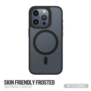 Apple iPhone 15 Pro Max TG Skin Friendly Drop Magsafe Hátlap - Fekete
