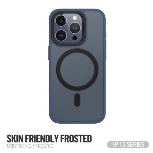 Apple iPhone 15 Pro TG Skin Friendly Drop Magsafe Hátlap - Kék