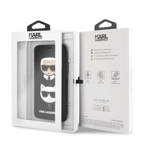 Apple iPhone X/XS KARL LAGERFELD KLFLBKPXKICKC Könyvtok - Fekete - Image 2