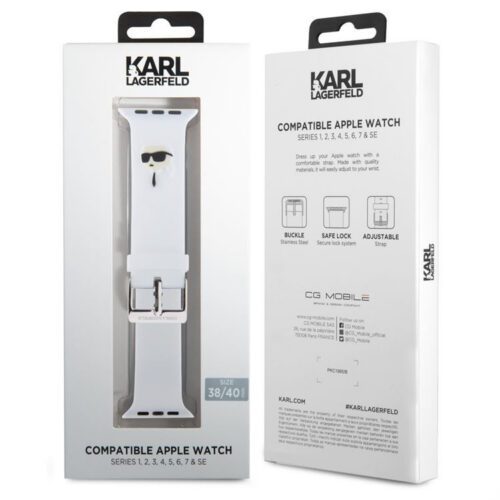 Apple iWatch Karl Lagerfeld KLAWMSLKNH 42/44/45mm óraszíj - Fehér - Image 2
