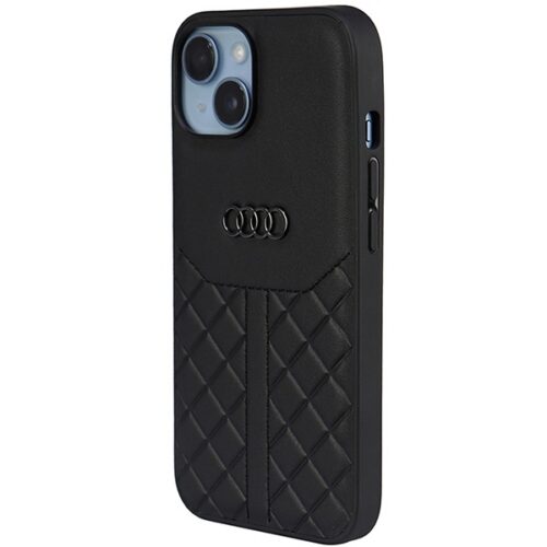 Audi AU-TPUPCIP14-Q8/D1-BK Genuine Leather keménytok iPhone 14 - fekete - Image 2
