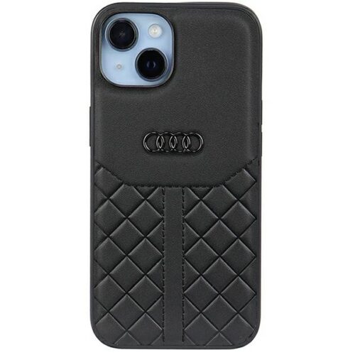 Audi AU-TPUPCIP14-Q8/D1-BK Genuine Leather keménytok iPhone 14 - fekete