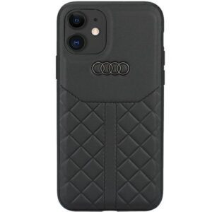 Audi Valódi bőr iPhone 11 6.1" fekete keménytok AU-TPUPCIP11R-Q8/D1-BK