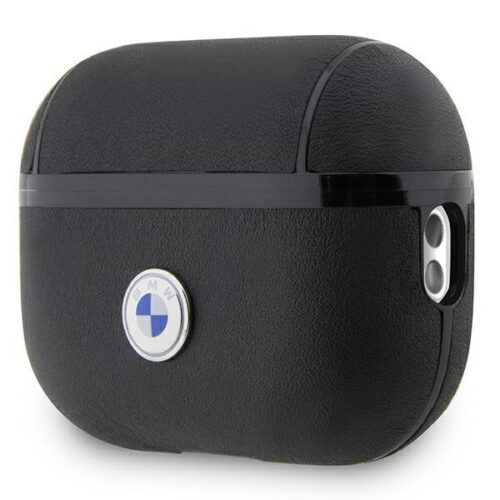 BMW BMAP2SSLBK AirPods Pro 2 tok fekete Geniune Leather Ezüst logó - Image 2