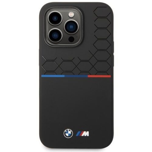 BMW BMHCP15L22SMPK iPhone 15 Pro 6.1" fekete szilikon minta tok - Image 2
