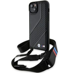 BMW BMHCP15S23PSCCK M Edition Carbon Stripe & Strap keménytok iPhone 15 - fekete