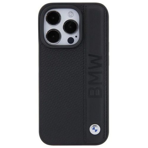 BMW BMHCP15X22RDPK iPhone 15 Pro Max 6.7" fekete keménytok bőr texturált és csíkos bőrrel - Image 2