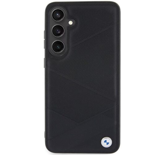 BMW BMHCS24M23RCGPK Samsung S24+ S926 fekete keménytok Signature Leather Crossing Lines - Image 2
