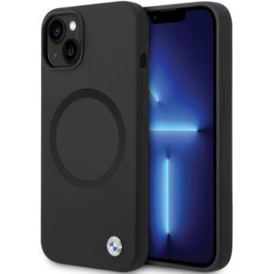 BMW BMHMP14SSILBK2 iPhone 14 6.1" fekete Signature folyékony Silicone MagSafe Signature tok