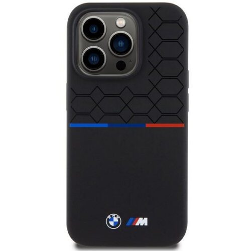BMW BMHMP15L22SMPK iPhone 15 Pro 6.1" fekete keménytok M Szilikon minta MagSafe - Image 2