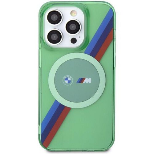 BMW BMHMP15LHDTN iPhone 15 Pro 6.1" zöld keménytok M Tricolor Stripes MagSafe tok - Image 2