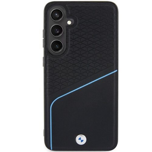 BMW BMHMS24M23RDCLK Samsung S24+ S926 fekete keménytok Signature Leather texturált és vonalas MagSafe - Image 2