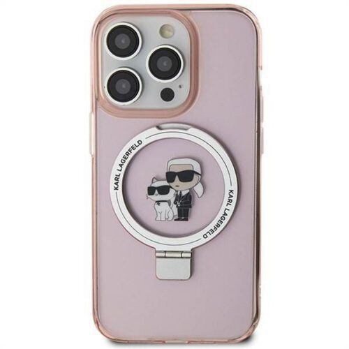Eredeti előlap KARL LAGERFELD KLHMP15XHMRSKCP iPhone 15 Pro Max (Magsafe / Ringstand KC / rózsaszín) tok - Image 2