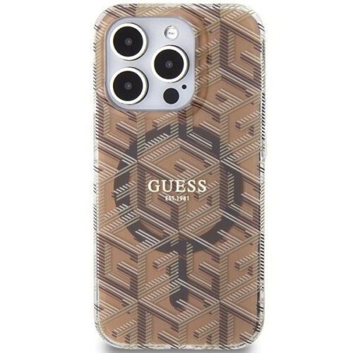 Eredeti tok GUESS GUHMP15LHGCUSTGW iPhone 15 Pro (Magsafe / IML GCUBE / barna) - Image 2