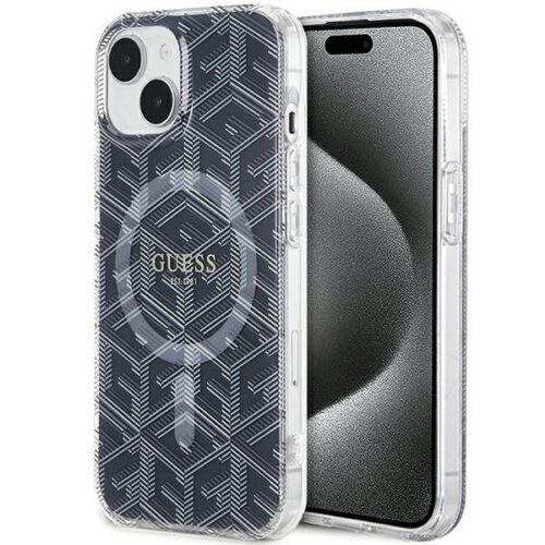 Eredeti tok GUESS GUHMP15MHGCUSTGK iPhone 15 Plus (Magsafe / IML GCUBE / fekete)