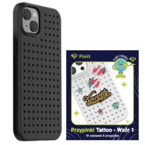 Etui Pinit Dynamic + Tattoo Pin iPhone 14 Plus 6.7" fekete minta 1 tok