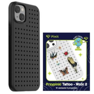 Etui Pinit Dynamic + Tattoo Pin iPhone 14 Plus 6.7" fekete minta 2 tok