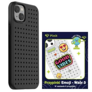 Etui Pinit dinamikus + Emoji Pin iPhone 14 6.1" fekete minta 3 tok