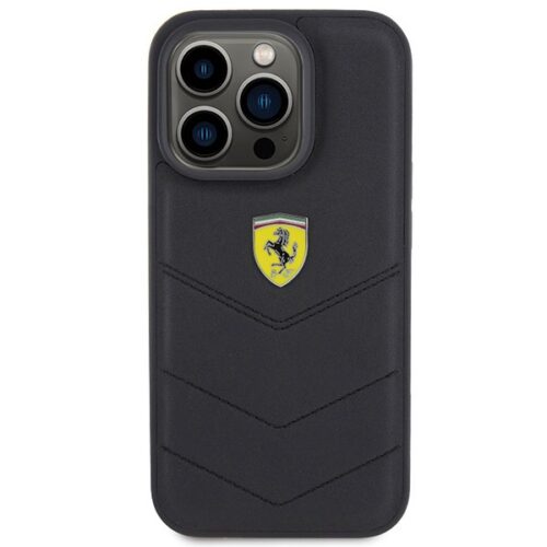 Ferrari FEHCP15LRDUK iPhone 15 Pro 6.1" fekete keménytok steppelt fém logóval - Image 2