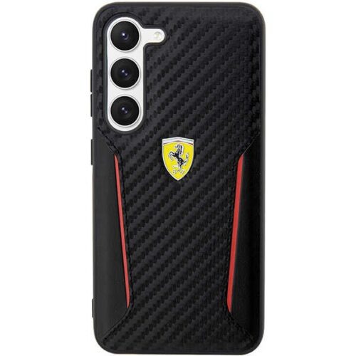 Ferrari FEHCS23MNPYK Samsung Galaxy S23+ S916 fekete keménytok Carbon kontrasztos szegélyek - Image 2