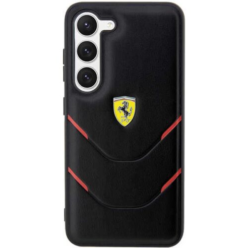 Ferrari FEHCS23SPBAK Samsung Galaxy S23 S911 fekete keménytok forró bélyegző vonalak - Image 2