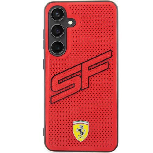 Ferrari FEHCS24MPINR Samsung S24+ S926 piros keménytok perforált - Image 2
