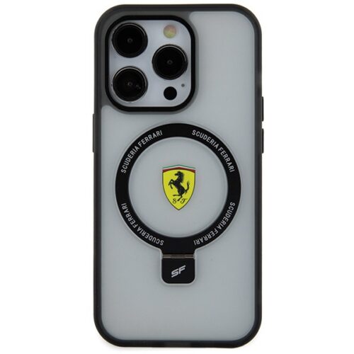Ferrari FEHMP15LUSCAH iPhone 15 Pro 6.1" átlátszó keménytok gyűrűs állvány 2023 Collection MagSafe - Image 2