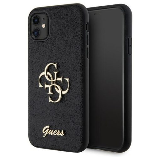 Guess GUHCN61HG4SGK iPhone 11 6.1" fekete keménytok Glitter Script Big 4G