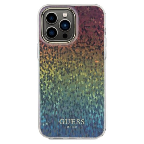 Guess GUHCP13LHDECMI iPhone 13 Pro / 13 sokszínű keménytok IML Facettált tükör diszkó irizáló tükör IML - Image 2