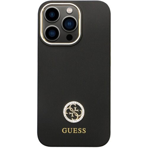 Guess GUHCP13LM4DGPK iPhone 13 Pro / 13 6.1" fekete keménytok szilikon logó Strass 4G - Image 2