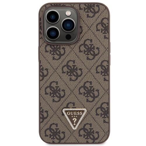 Guess GUHCP13LP4TDSCPW iPhone 13 Pro / 13 6.1" barna keménytok Crossbody 4G fém logó - Image 2