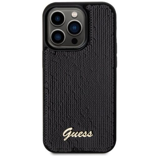 Guess GUHCP13XPSFDGSK iPhone 13 Pro Max 6.7" fekete/arany keménytok Sequin Script Metal - Image 2