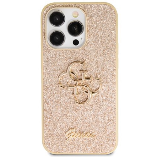 Guess GUHCP14LHG4SGD iPhone 14 Pro 6.1" arany keménytok Glitter Script Big 4G - Image 2