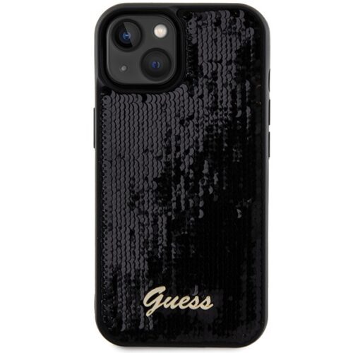 Guess GUHCP14SPSFDGSK iPhone 14 6.1" fekete keménytok Sequin Script Metal - Image 2