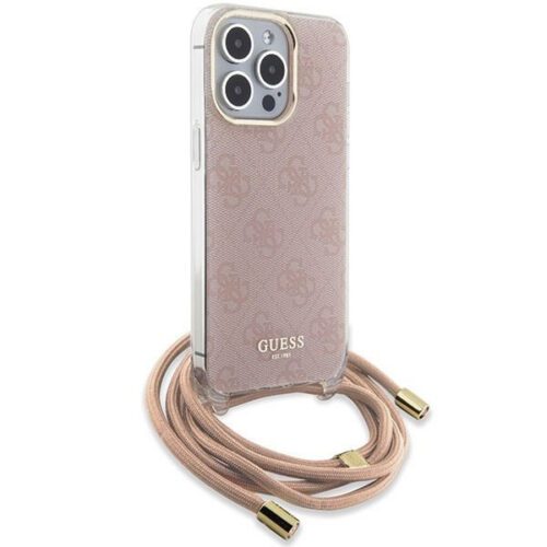 Guess GUHCP15LHC4SEP iPhone 15 Pro 6.1" rózsaszín keménytok Crossbody Cord 4G nyomtatás - Image 2