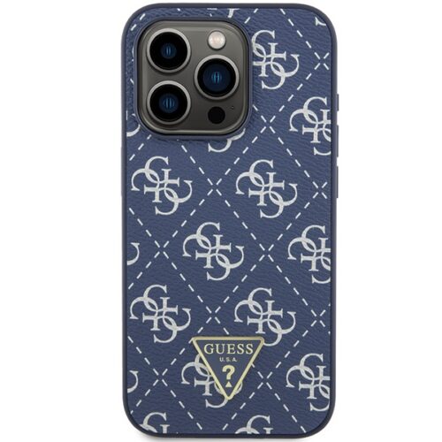 Guess GUHCP15LPG4GPB iPhone 15 Pro 6.1" kék keménytok 4G háromszög fém logóval - Image 2
